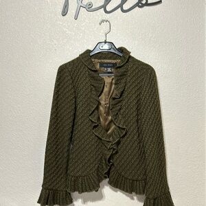 Zara lined ruffle blazer